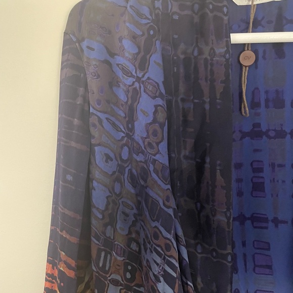 Twelfth Street by Cynthia Vincent Beautiful Silk Whimsical Colorful Tie Top Sm - Picture 7 of 7